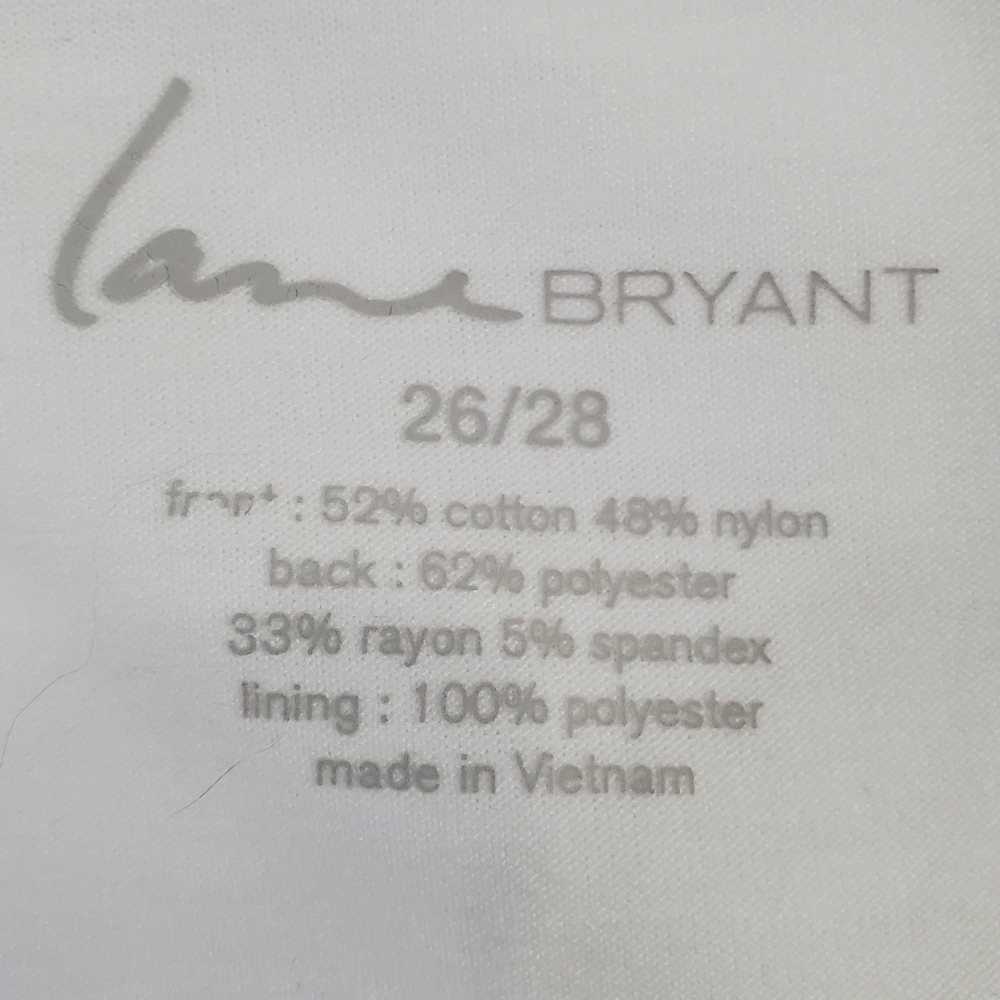 Lane Bryant White Sleeveless Lace Overlay Top Faux Zip Back ~ Pre-Owned Sz 26/28 - Picture 8 of 10